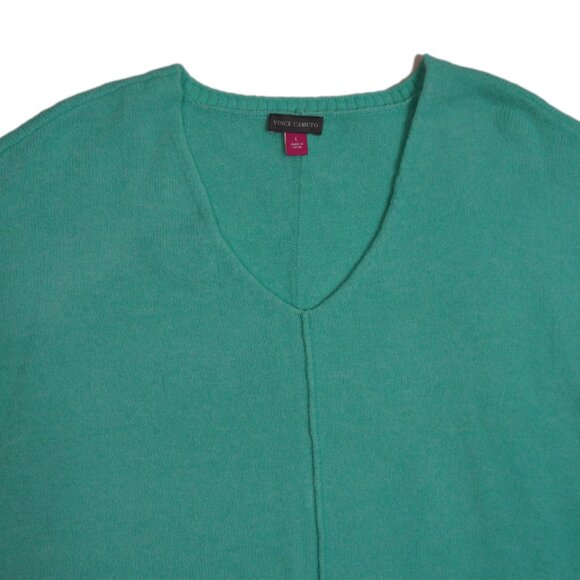 Vince Camuto Aqua Drop Shoulder Soft Cozy Long Sleeve V-Neck Sweater Sz L - Picture 4 of 7